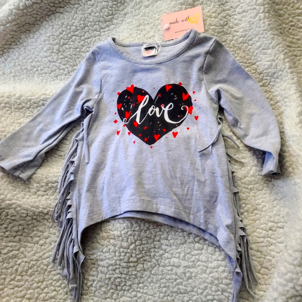 Girls Mia Belle Heart Love Top